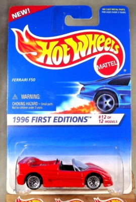 Ferrari F50 1996 Hot Wheels #377 primeras ediciones 12/12 rojo con radios de encaje Malasia Foto 1 de 4