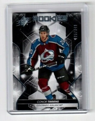 2019-20 SPx Base Rookies Card # 63 Conor Timmins Colorado Avalanche 325/349 - Image 1 of 2