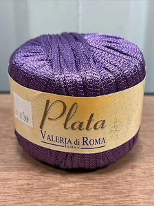 Valeria di Roma Plata Ribbon Yarn - Tintada Purple Violet 1022 - New - Picture 1 of 4
