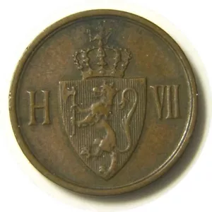 elf Norway 1 Ore 1906 Haakon VII - Picture 1 of 2