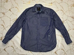 G-Star Raw Women Blue Striped Button Up Shirt Core 1PKTBF Shirt Size Small - Picture 1 of 11