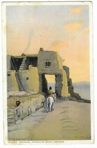 Vintage Postcard "Evening, Pueblo of Walpi, Arizona" - Picture 1 of 2