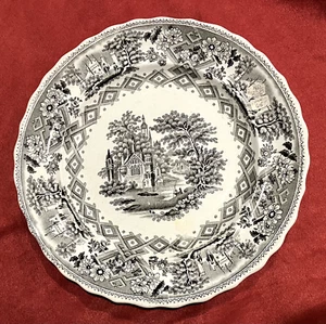 Schwedischer schwarzer TransferWare Staffordshire von Gustfsberg 9,5" Essteller - Bild 1 von 6