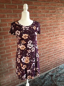 Womens Summer Floral T Shirt Dress Short Sleeve A Line Short Beach Sundress - Picture 1 of 9