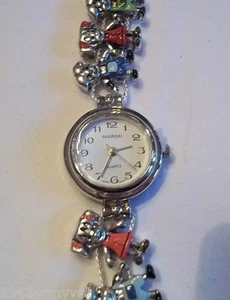 NEW Ladies Narmi Preschool/Daycare Kids Stainless/Pink/Green Watch +Free Battery - Picture 1 of 4