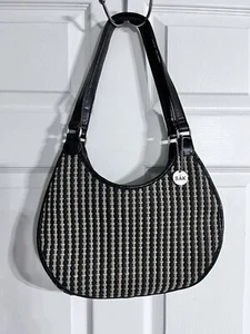 The Sak Purse Crochet Leather Tan And Black Handbag Leather Straps - Picture 1 of 7