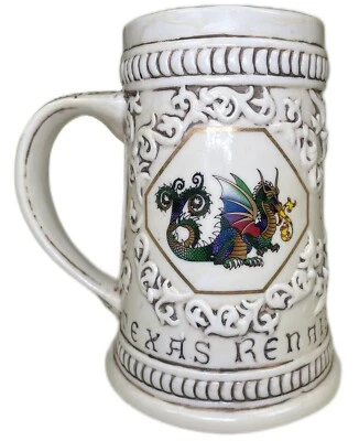 Taza de cerámica Texas Renaissance DragonSlayer Stein 1992 TRF edición limitada dragón Foto 1 de 4