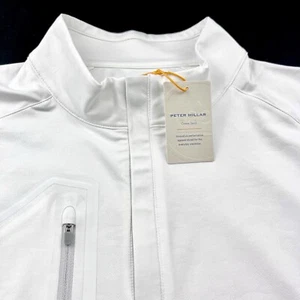 Peter Millar Crown Sport Forge Camo Performance Quarter Zip Vest White Large - Picture 1 of 8