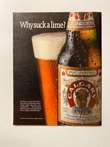 Calgary Amber Lager Beer Canada Import 1988 Alcohol Print Ad - Picture 1 of 2