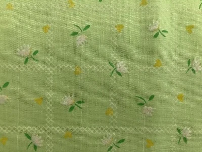 Tela verde flocada floral vintage 3 yardas x 45 corazones pequeños flores muñeca artesanía Foto 1 de 4