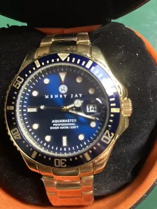 Reloj de buceo profesional Henry J HJ20052 23K enchapado en oro acero inoxidable Aquamaster - Imagen 1 de 11