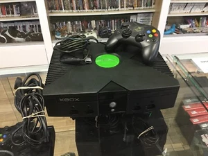 Microsoft Xbox Original Home Console Black - Tested Working Complete Controller - Picture 1 of 7