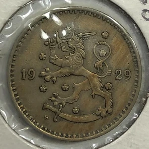1929 Finland One Markka Foreign Coin #1717 - Picture 1 of 2