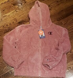 Rose / Pink | CHAMPION Faux Zip Up Hoodie | Woman's Size LARGE