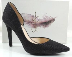 Jessica Simpson Claudette D'Orsay Dress Pump Heels Black Sparkle Mesh Size 11 - Picture 1 of 7
