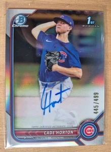2022 Bowman Draft Chrome Pick Refractor /499 Cade Horton #CDA-CHN Auto - Picture 1 of 4