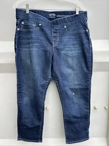 Pantalone donna Signature By Levi Strauss moderno Capri pull-on 16 blu denim - Foto 1 di 8