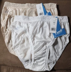 2 pares 1 Wht. 1 BRAGAS Beige CORTE FRANCÉS Nylon Talla 5 Encaje Elástico EE. UU. Md Pantie - Imagen 1 de 2
