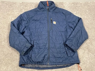 Carhartt Jacket Mens XL Blue 102208 Quilted Nylon Insulated Full Zip Workwear - Image 1 of 4