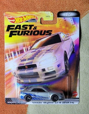  Nissan Skyline GT-R (BNR34) #4/5 Hot Wheels Premium Fast & Furious Foto 1 de 4