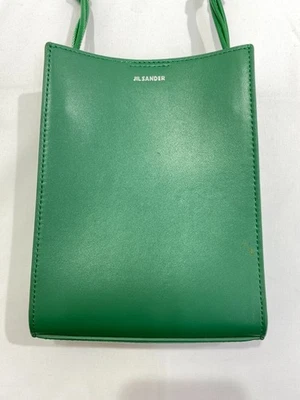 Bolso de Hombro Jil Sander Tangle Cuero Verde 14x18.5x3cm con Bolsa para el Polvo Usado Foto 1 de 4