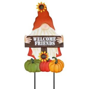 Fall Decorations for Home Outdoor, Metal Gnome Decorative Garden Stakes with ... - Picture 1 of 8