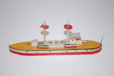 Vintage WOODEN TOY SHIP BOAT Japan TOY BATTLESHIP - DAMAGED - Incomplete - Image 1 of 4