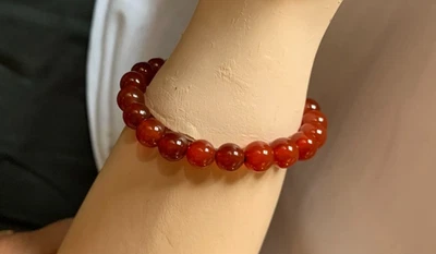 PULSERA DE PERLAS DE CORNALINA - MINERALES REALES - Litoterapia - A6 - Imagen 1 de 3