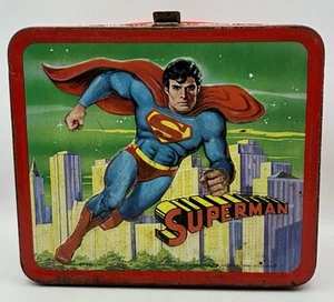 Vintage 1978 DC Comics Inc. Superman Aladdin Tin Metal Lunchbox No Thermos - Picture 1 of 21