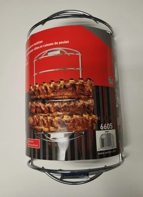 Weber Rib Rack (6605) Aço Cromado, 5 Slot Churrasqueira Rib Rack - Novo - Imagem 1 de 4