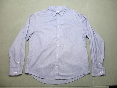 Camisa AG Adriano Goldschmied Para Hombres 2XL Azul Micro Cuadros Auténtico Uso Abotonada Foto 1 de 4
