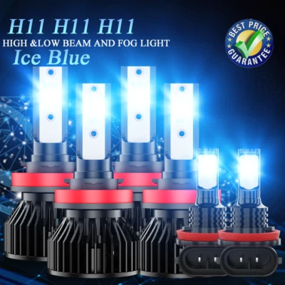For Buick Allure 2005-2010 H11 + H11 + H11 LED Headlight Hi/Lo Fog Light Bulbs - Image 1 of 4