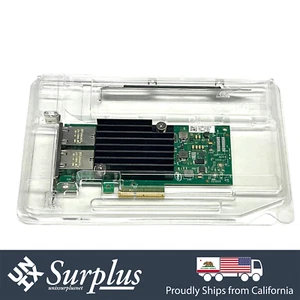 10GB RJ45 Dual Port X550-T2 Intel OEM NIC Converge Ethernet Card Low Bracket - Picture 1 of 8