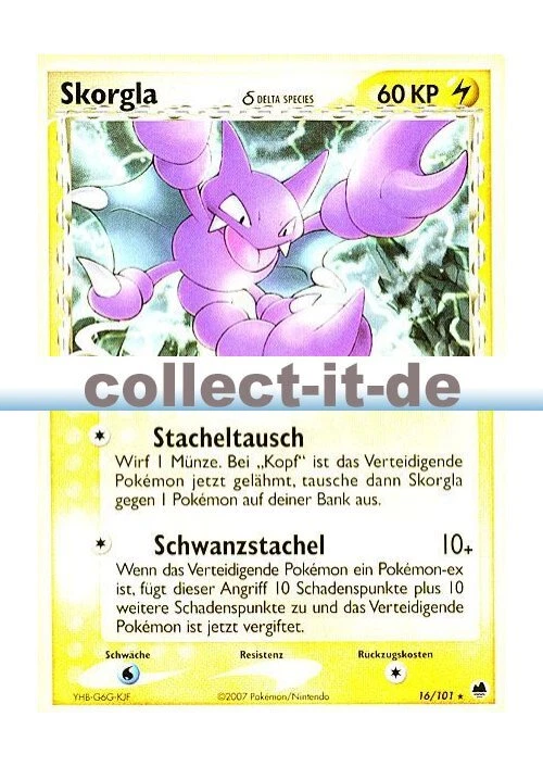 Pokemon EX Dragon Frontiers 16/101 - Skorgla Deutsch - Bild 1 von 1
