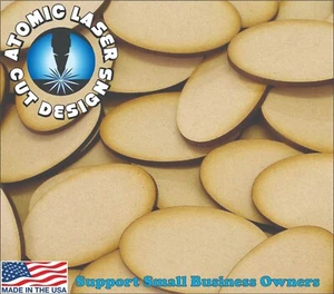 Bases de MDF ovaladas de 40 mm x 80 mm x 5 corte láser miniatura ENVÍO RÁPIDO #1 VENDEDOR DE EE. UU. - Imagen 1 de 5