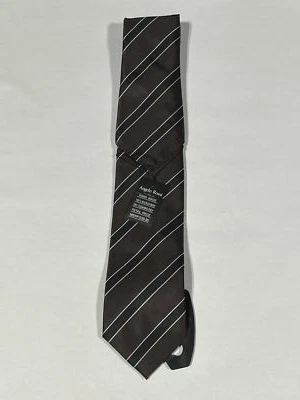 Corbata para Hombres Angelo Rossi Patrón Rayas Negras con Cuadrado de Bolsillo a Juego NUEVA Foto 1 de 3