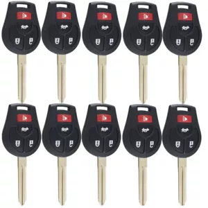 10pcs Remote Key Case Shell For Nissan Sentra Maxima Altima Versa 4 Buttons - Foto 1 di 5