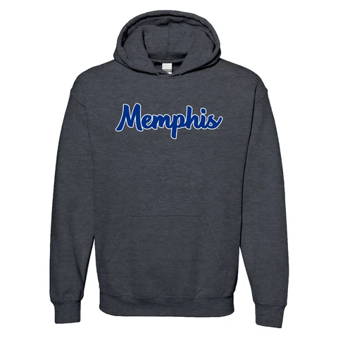 Memphis Tigers Basic Script - Collegiate Hooded Sweatshirt - Dark Heather Cover