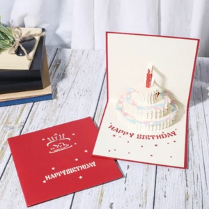 100x Happy Birthday Pop Up Greeting Cards 3D Family Friends Celebration Card - Picture 1 of 9