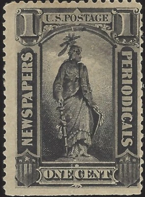 US Scott #PR90 Mint Hinged VF 1 Cent 1894 Newspaper Stamp CV 400.00 - Image 1 of 2