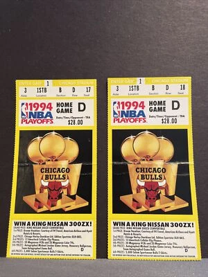 1994 BULLS VS. NY KNICKS NBA PLAYOFF TICKET ❤️🖤 PIPPEN KUKOC EWING STARKS - Image 1 of 4