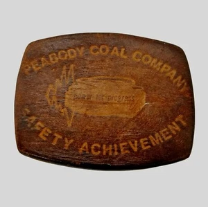 Vintage Peabody Coal Company Schnalle Sicherheit Leistung Leder Metall Union - Bild 1 von 3