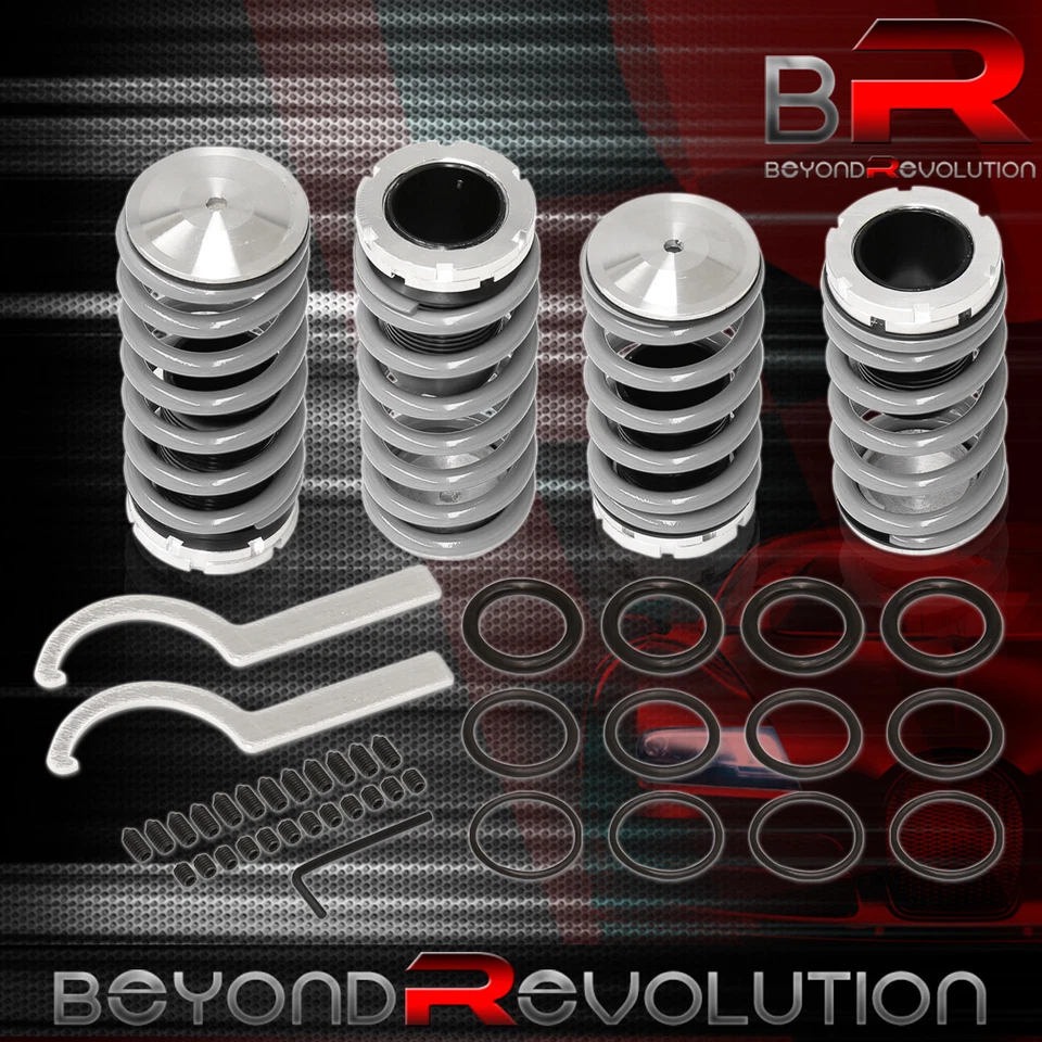 For 1989-1994 240SX S13 Drift 0-3" Adjustable Coilover Sleeves Lower Spring SILV - Изображение 1 из 4