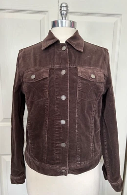 Chaqueta de Camionero Calvin Klein Jeans Vintage Para Mujer Marrón Fina Pana Ballena Mediana Foto 1 de 4