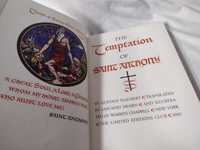 The Temptation of Saint Anthony SIGNED Chappell Illustrated Flaubert Limited Ed - Image 1 of 4