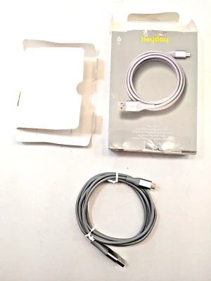 Heyday Micro USB To USB-A to C Charging Cable for Android - 6ft Gray Silver - Image 1 of 4