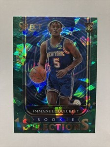 2020-21 Panini Select Immanuel Quickley Rookie Selections #22 Green Cracked Ice