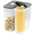 Set of 2 Dry Food Containers Storage With Lids Cereal Dispenser BPA Free Plastic