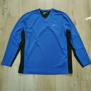 Nike Golf T Shirt Mens XL Blue Tour Performance Dri Fit Long Sleeve Wool Thermal - Picture 1 of 8