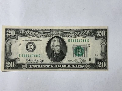 1974 Vintage $20 Federal Reserve Note -Richmond-E- Twenty Dollar Bill Uneven cut - Image 1 of 4